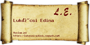 Lukácsi Edina névjegykártya